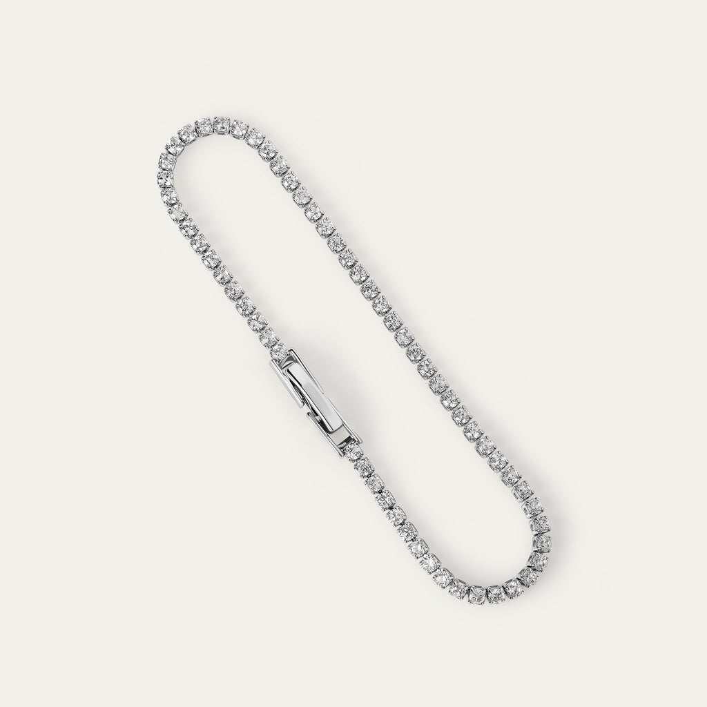Tenisia Tiny CZ Bracelet (Silver Brass)